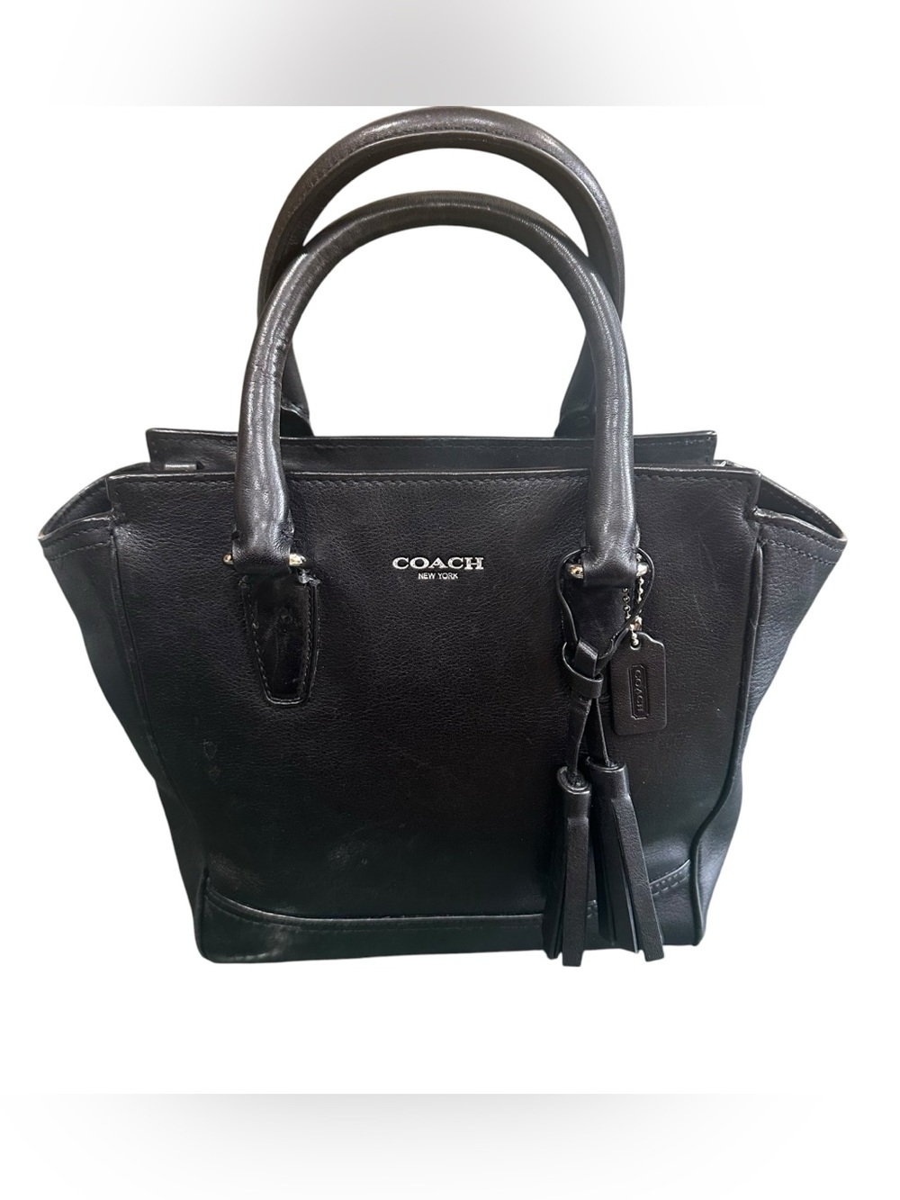 COACH Legacy Mini Tanner Handbag Purse Black Leather 48894 READ